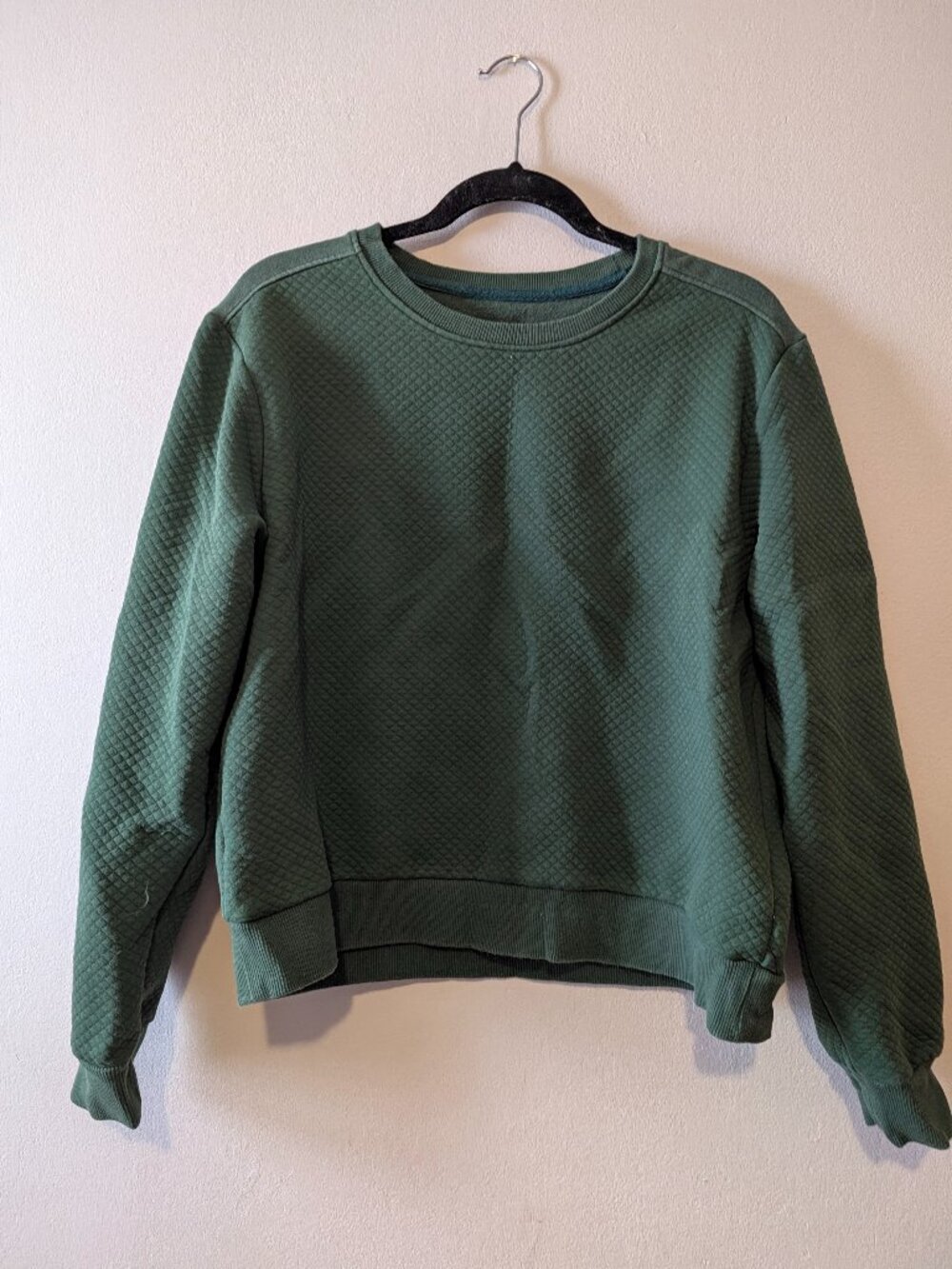 Born Primitive Quilted Crewneck Sweatshirt Olive Forest Green Size L